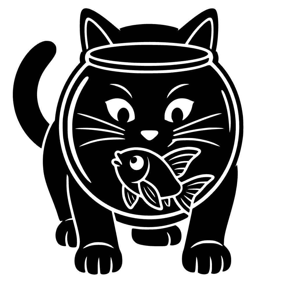Gato dentro de un pecera — archivo SVG