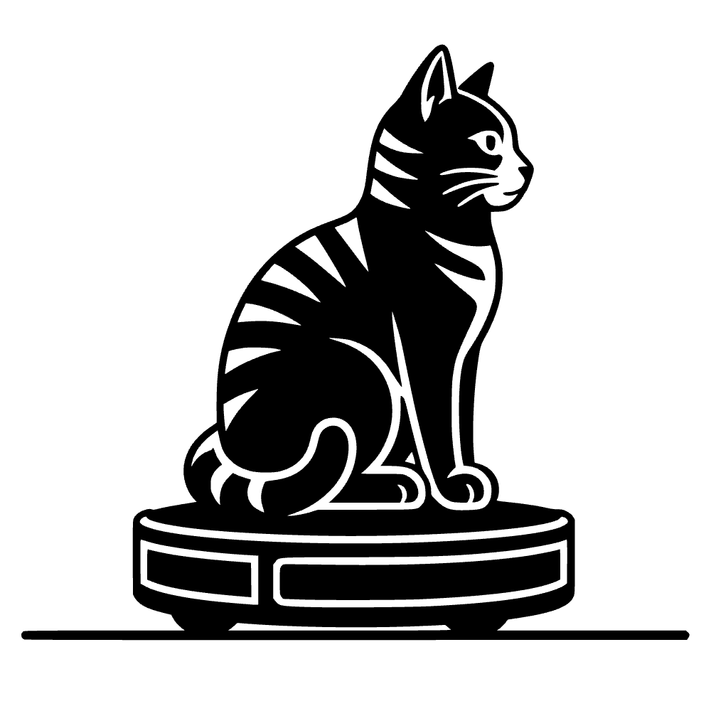 Gato montando aspiradora — archivo SVG