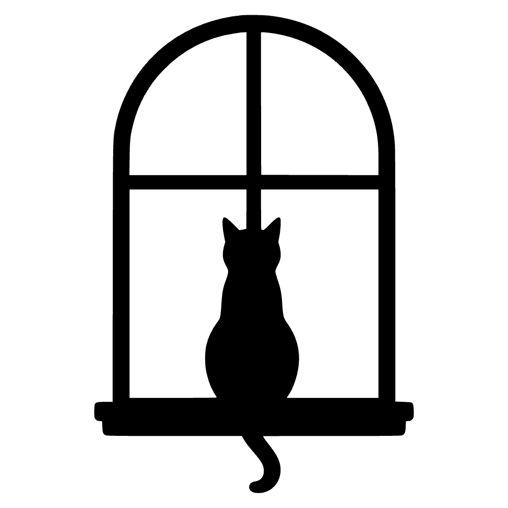 Gato sentado en la ventana — archivo SVG