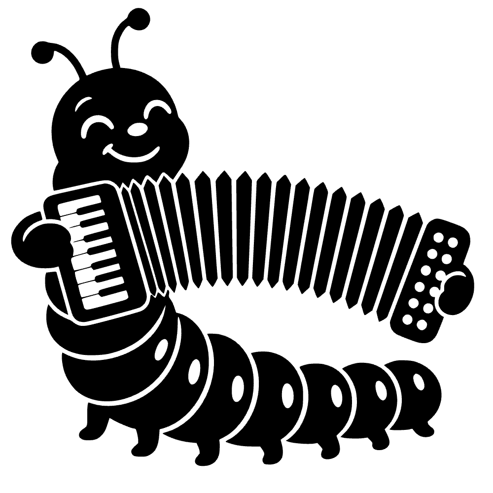 Oruga tocando acordeón — archivo SVG