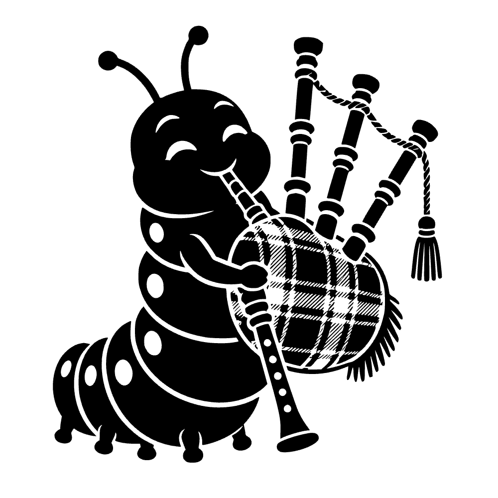 Oruga tocando la gaita — archivo SVG