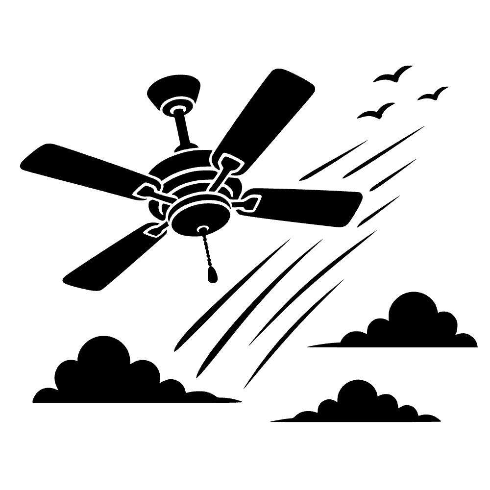 Ventilador de techo volando — archivo SVG