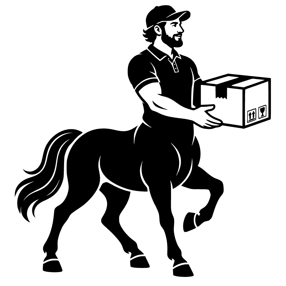 Centauro entregando paquetes — archivo SVG