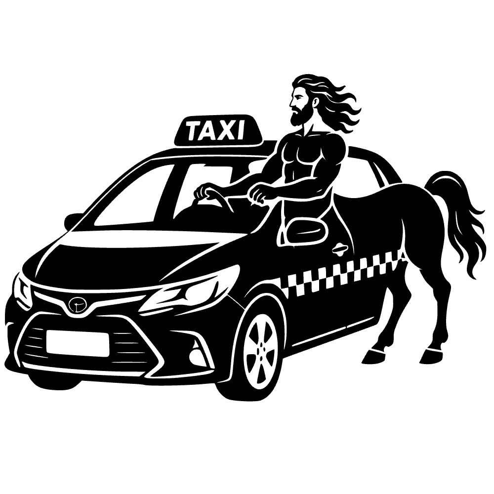 Centauro conduciendo un taxi — archivo SVG