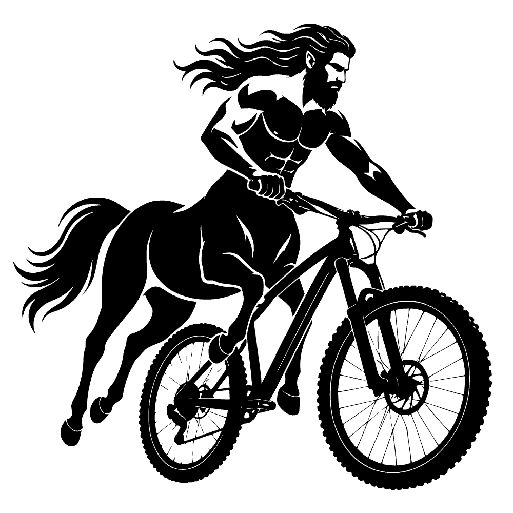 Centauro montando bicicleta de montaña — archivo SVG