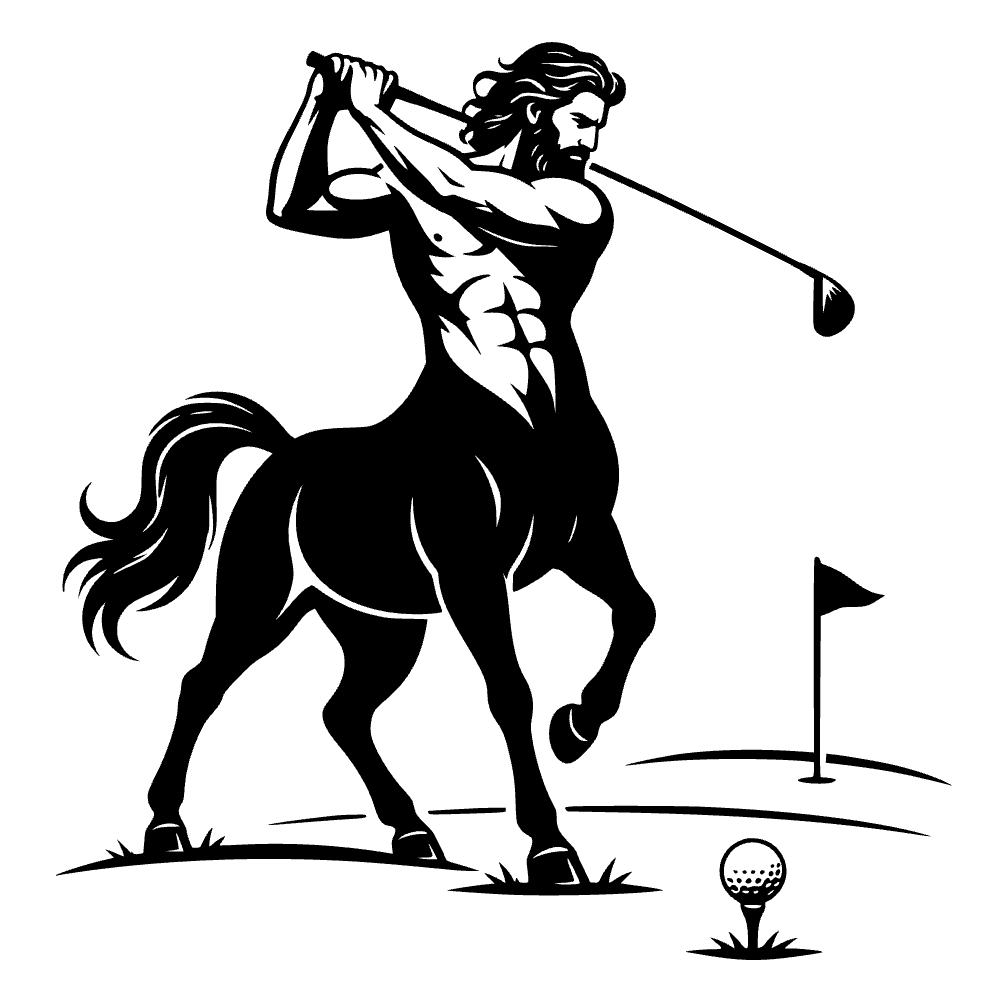 Centaur Swinging Golf Club SVG cut file preview
