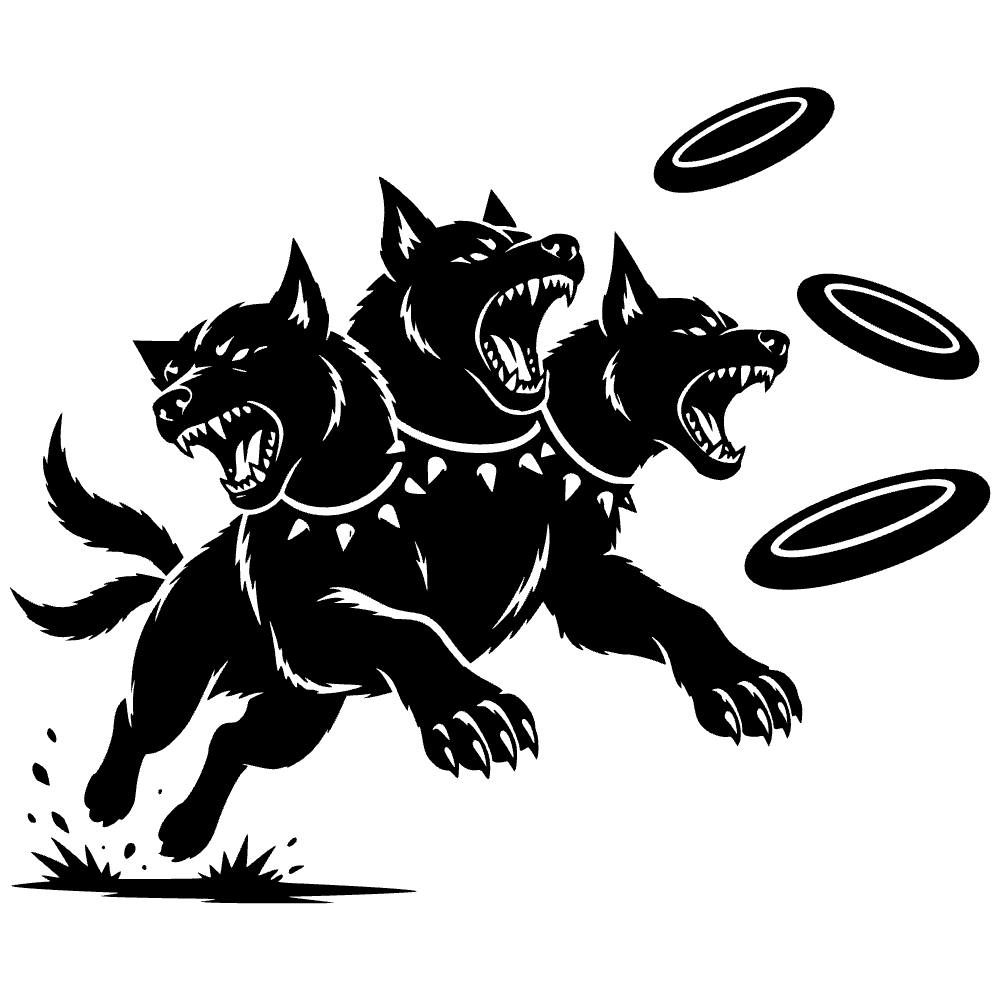 Perro cerbero persiguiendo — archivo SVG