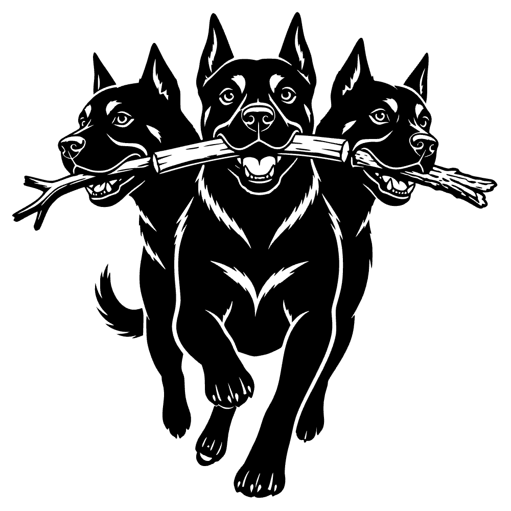 Cérbero buscando perro — archivo SVG