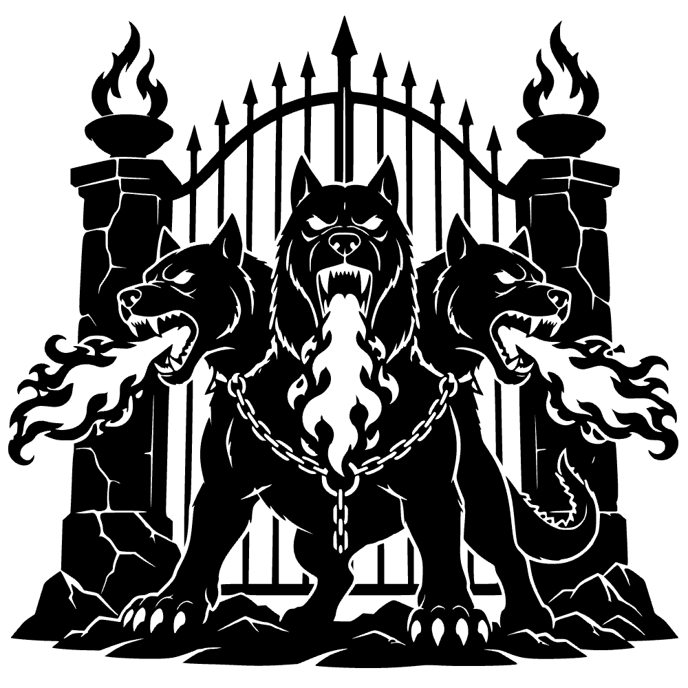 Cerbero guardando las puertas — archivo SVG