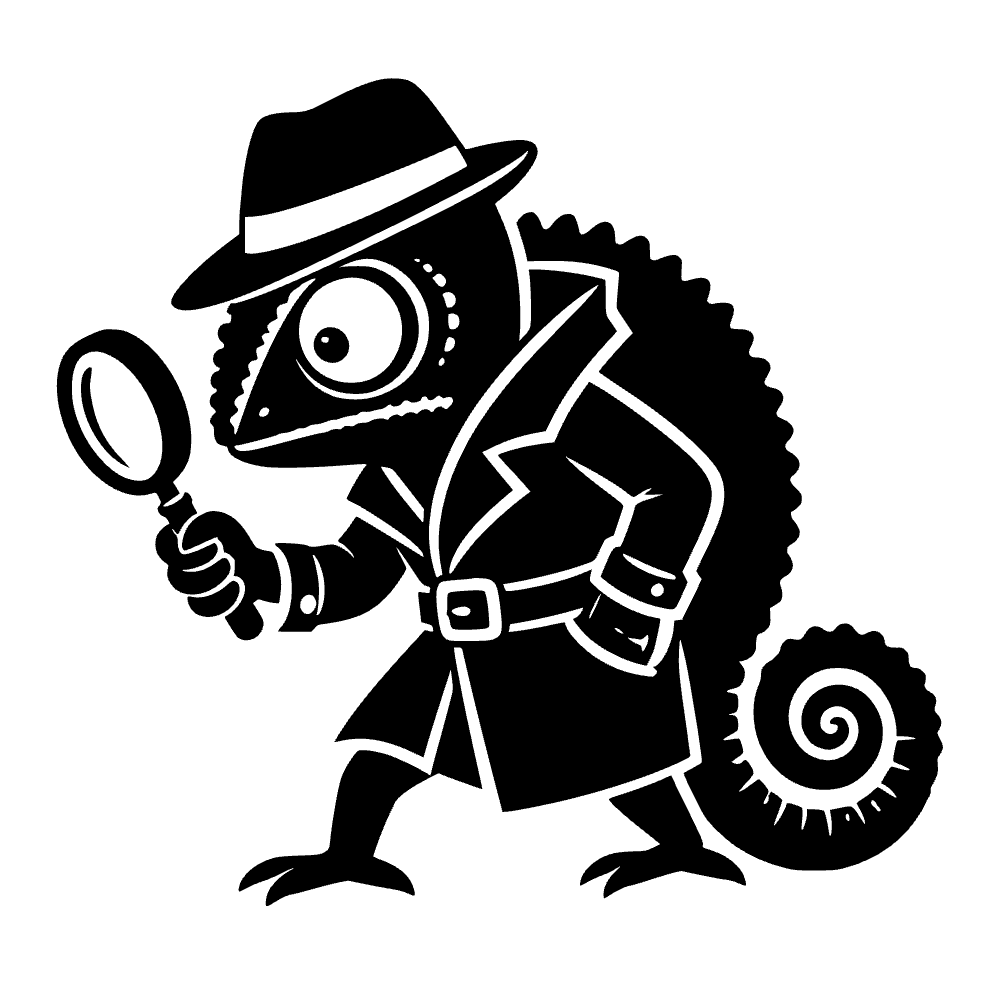 Chameleon Detective Silhouette SVG SVG cut file preview