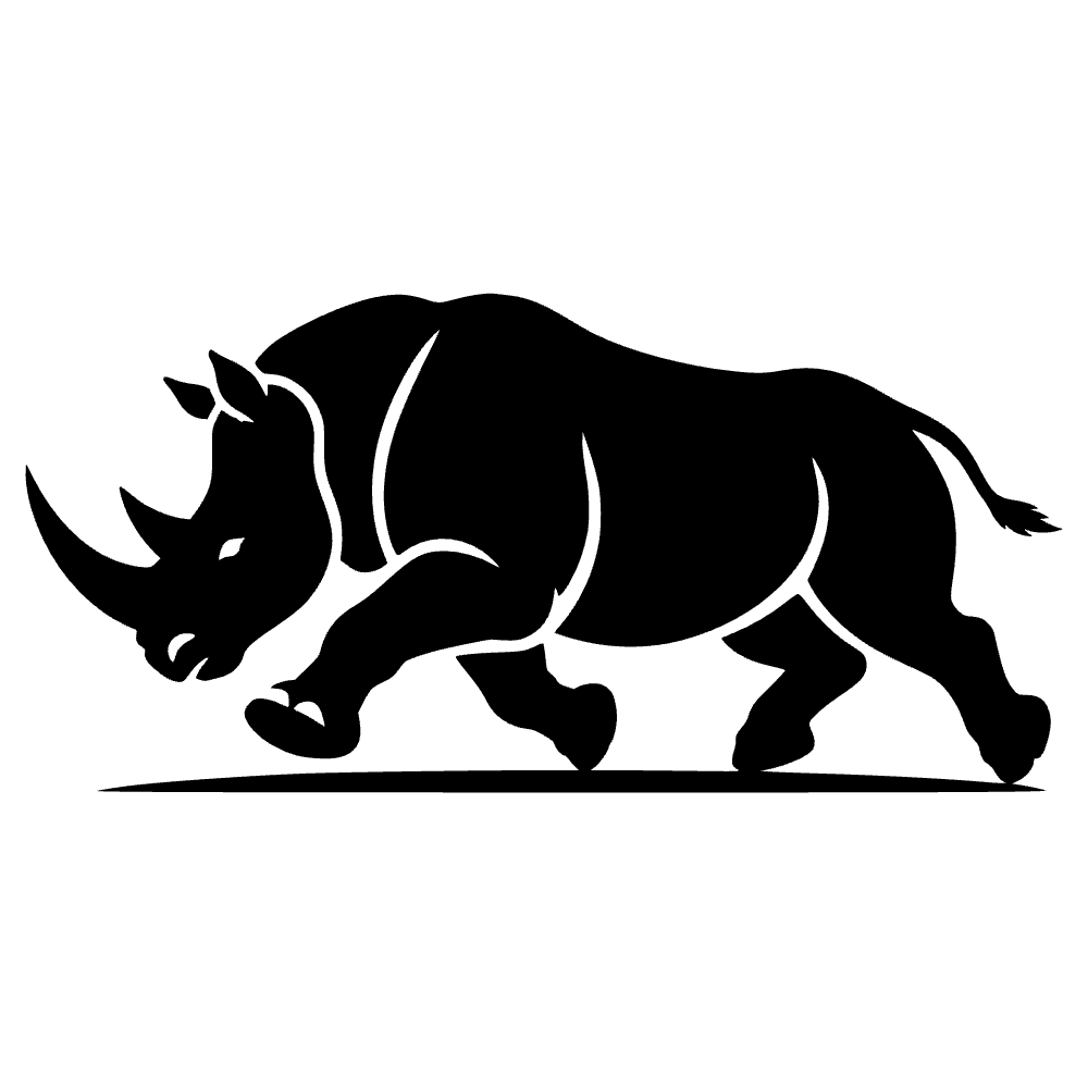Charging Rhino Silhouette SVG cut file preview
