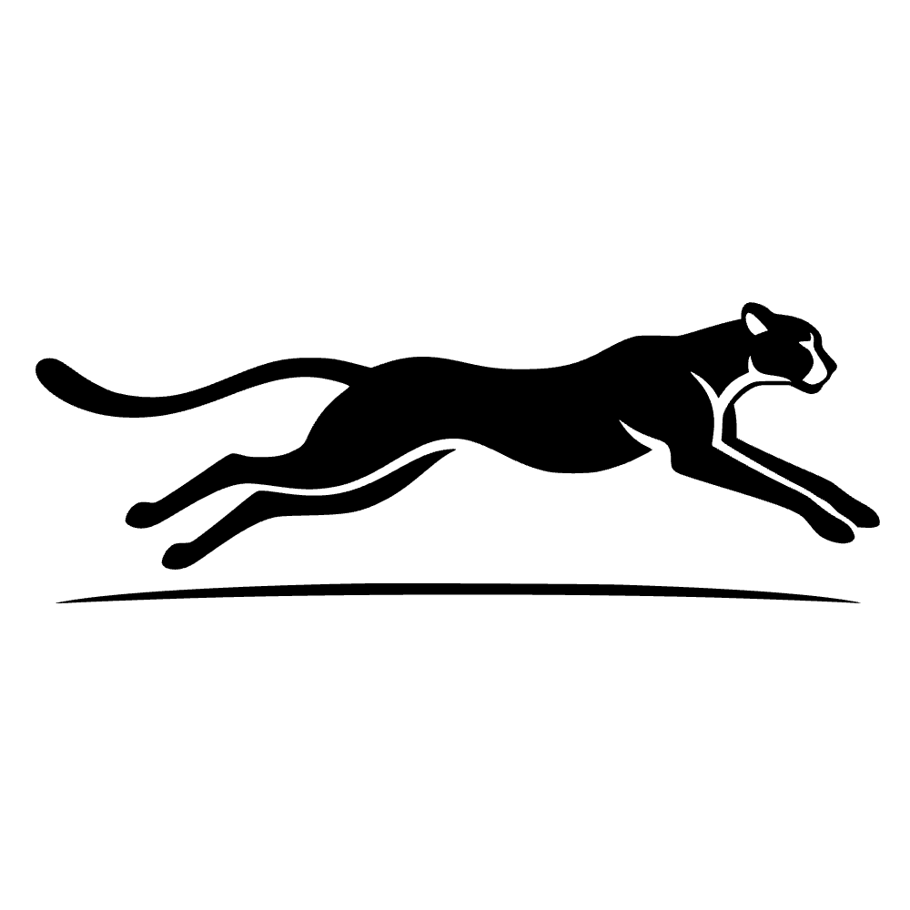Cheetah Sprinting Silhouette SVG cut file preview