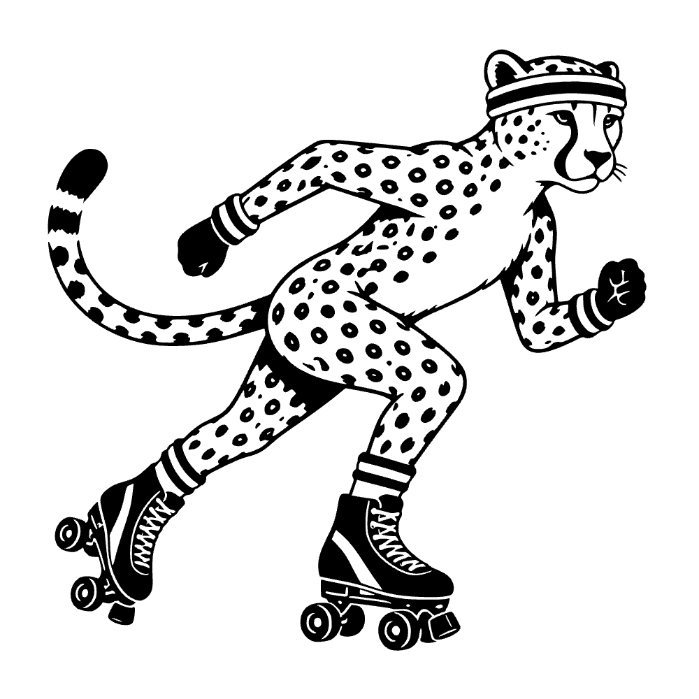 Guepardo con patines — archivo SVG