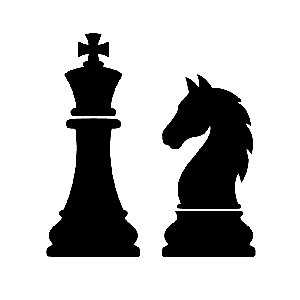 Piezas de ajedrez rey y caballo — archivo SVG