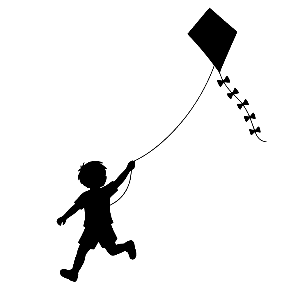 Niño volando una cometa — archivo SVG