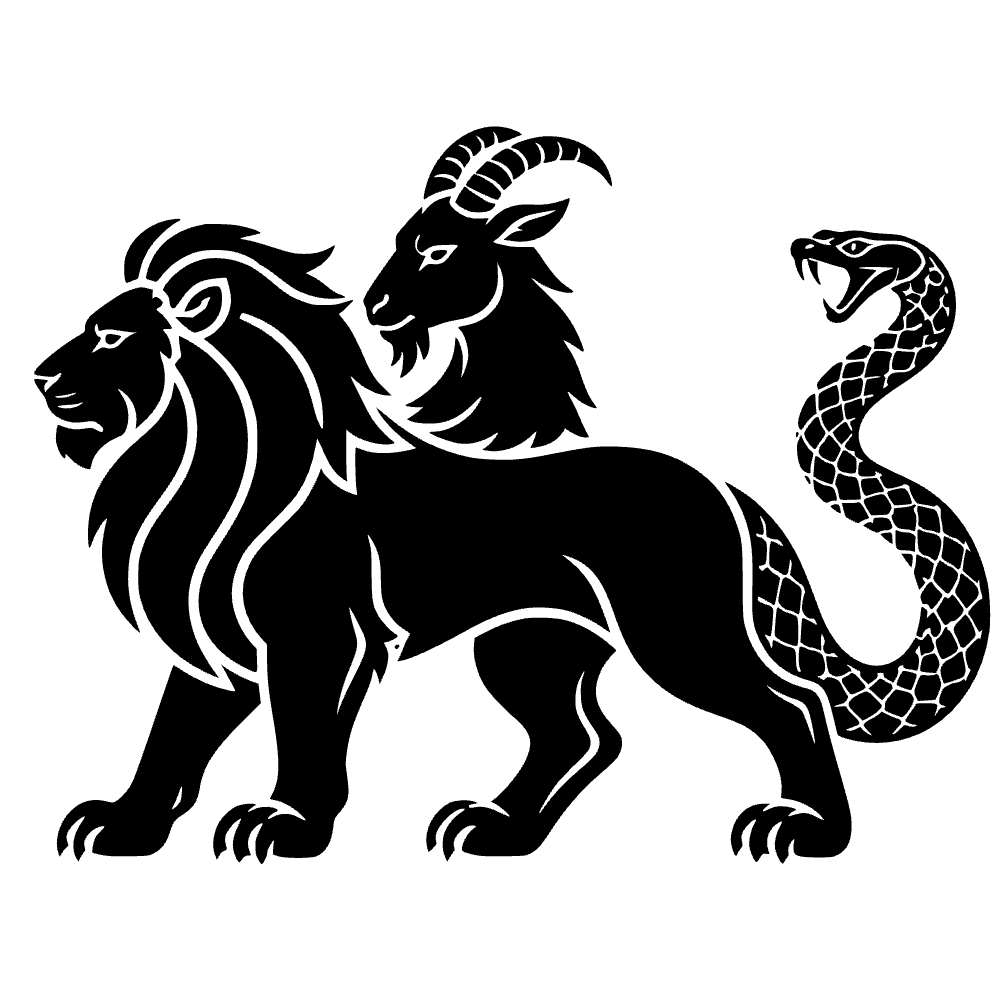 Quimera con león, cabra y serpiente — archivo SVG