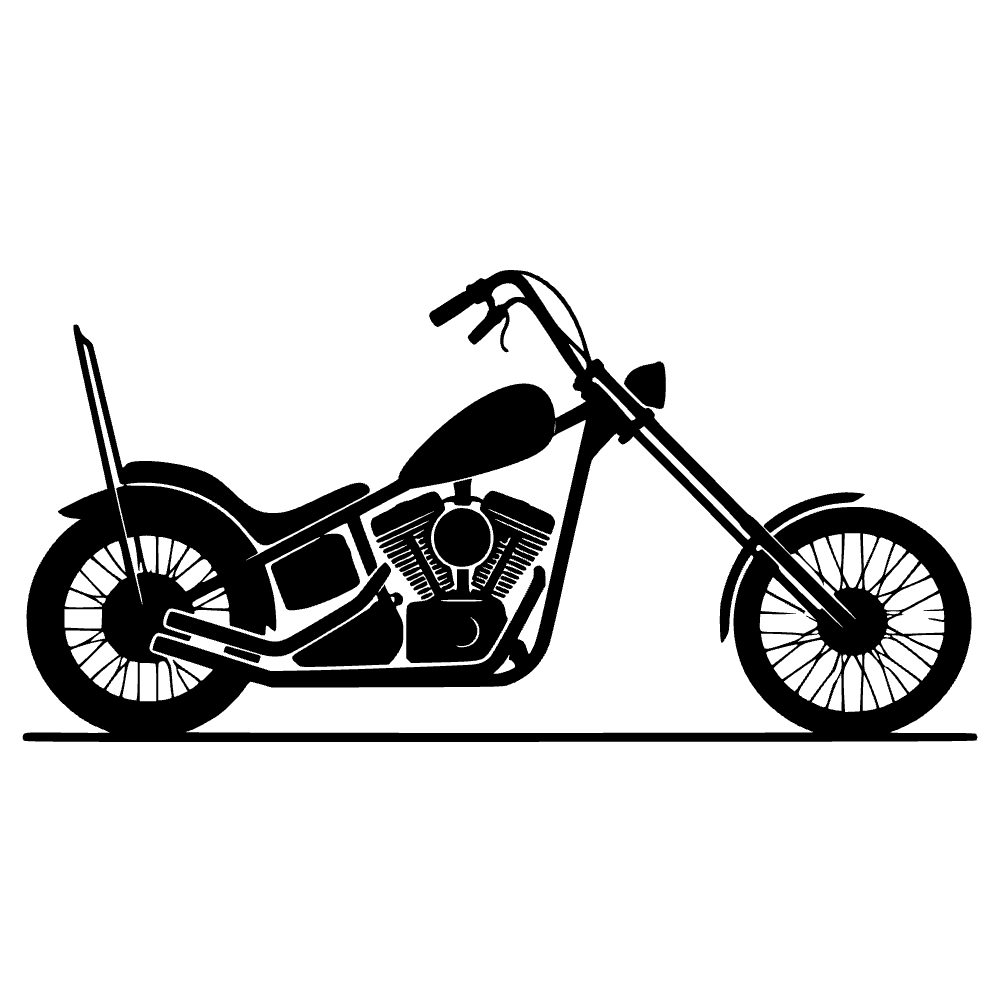 Chopper Motorcycle Silhouette SVG cut file preview