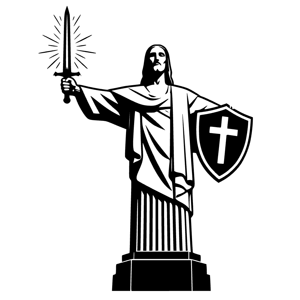 Estatua del Cristo Redentor sosteniendo ícono — archivo SVG