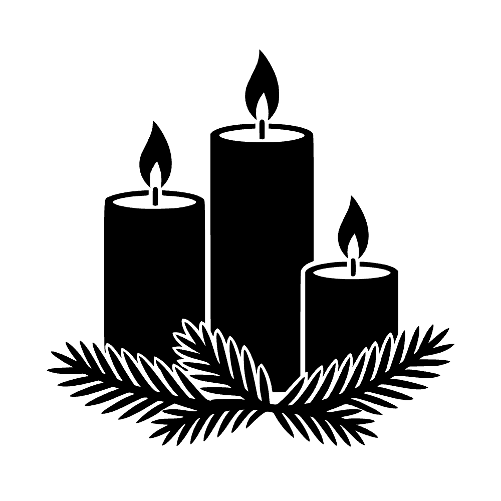 Trío de velas navideñas — archivo SVG