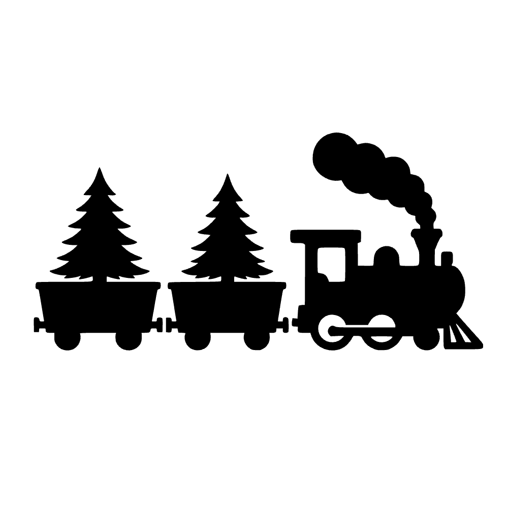 Tren de vapor navideño — archivo SVG