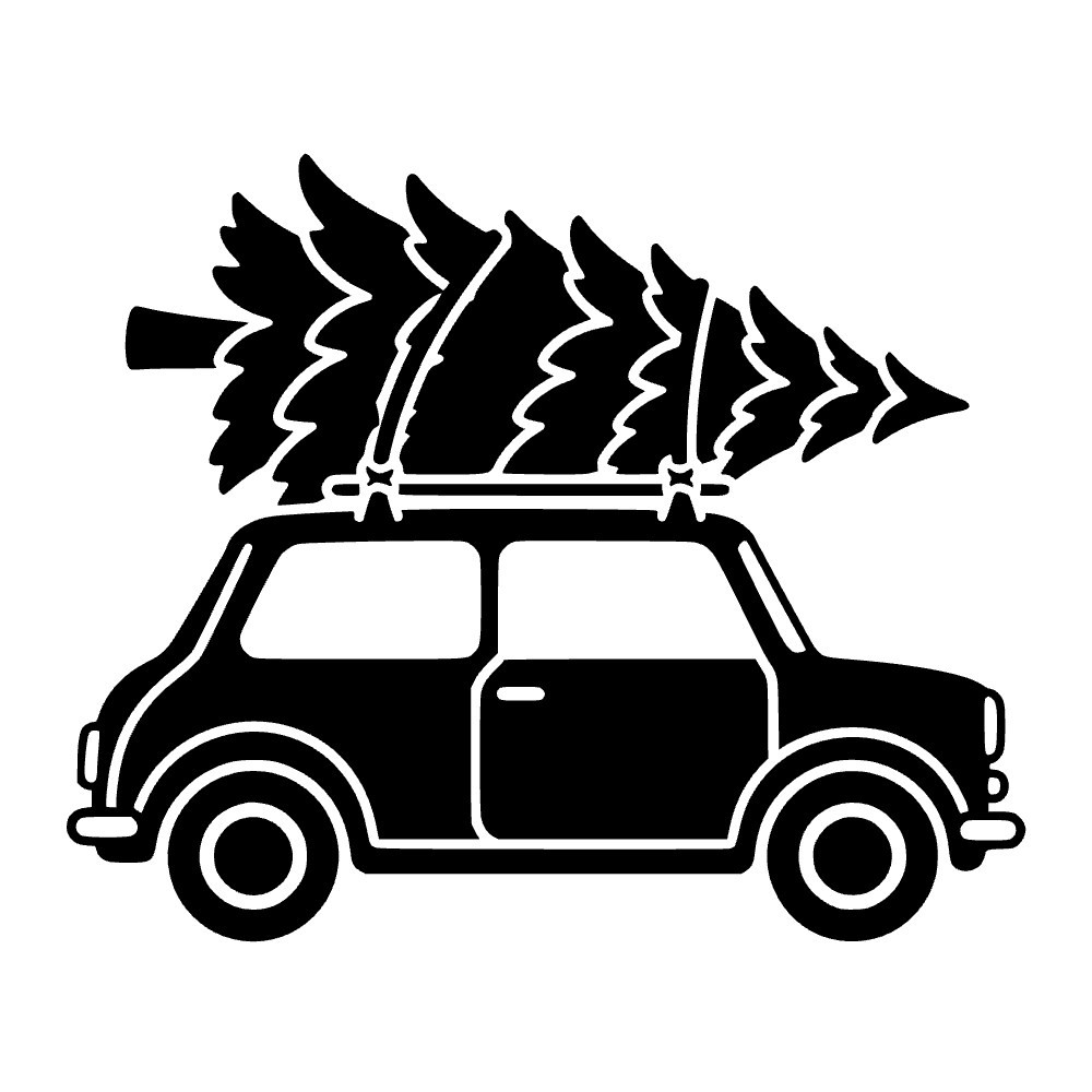 Árbol de Navidad en coche — archivo SVG