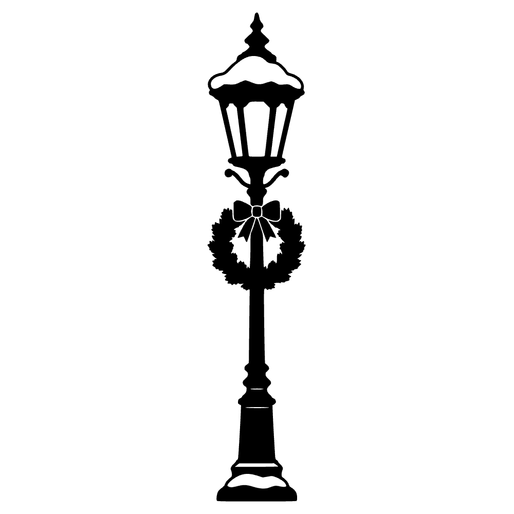 Farola de pueblo navideño — archivo SVG