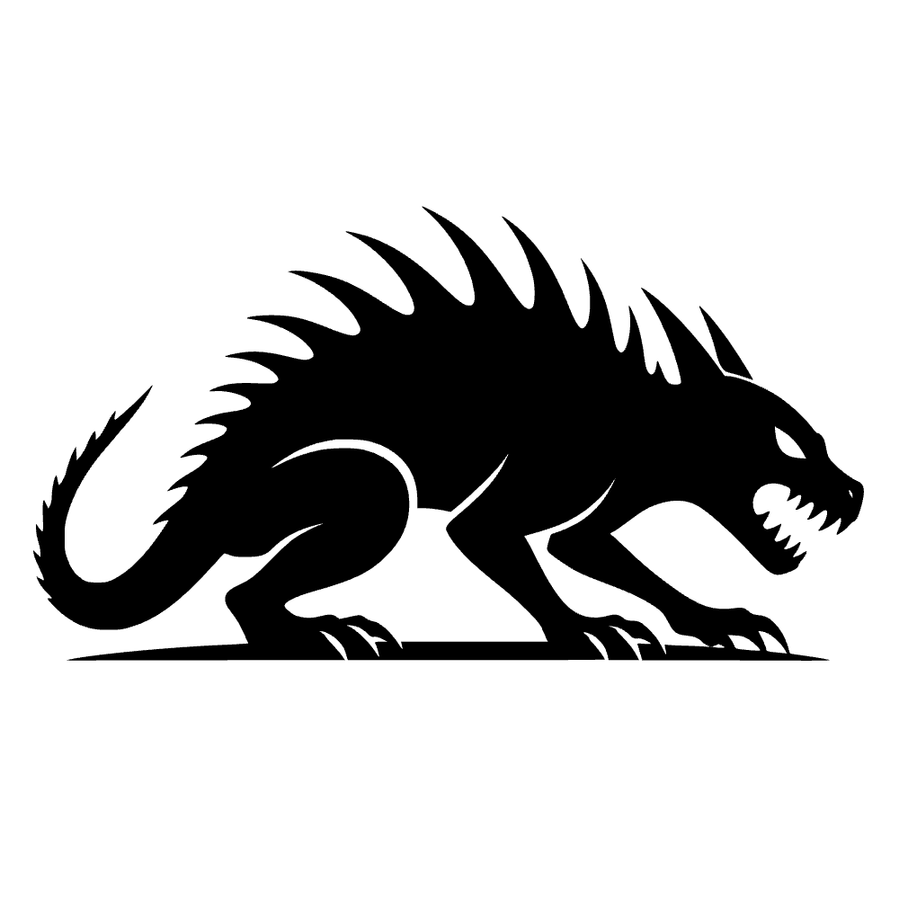 Chupacabra Crouched Icon SVG cut file preview