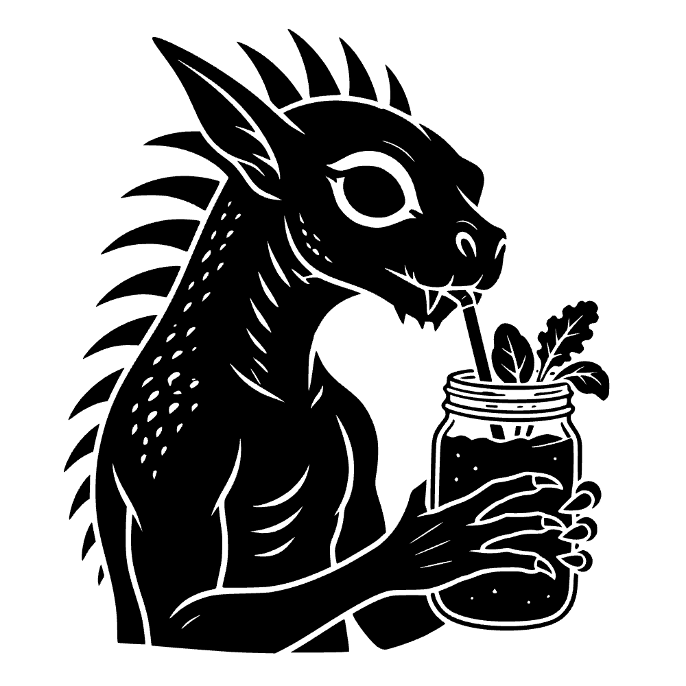 Chupacabra Drinking Healthy Icon SVG cut file preview