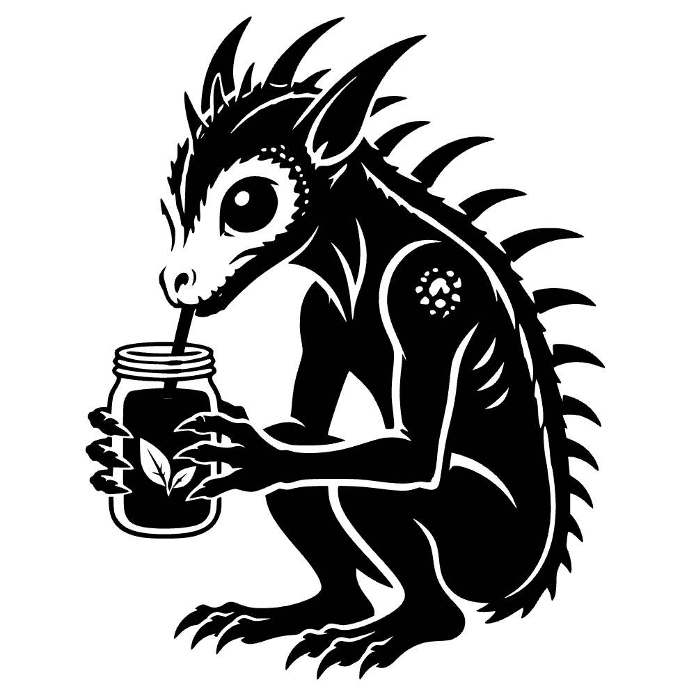 Chupacabra bebiendo — archivo SVG