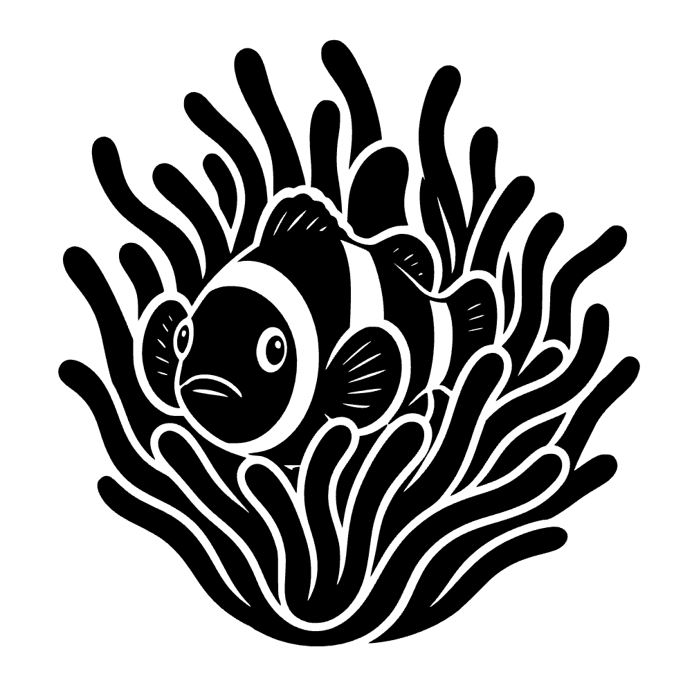 Pez payaso con anémona — archivo SVG