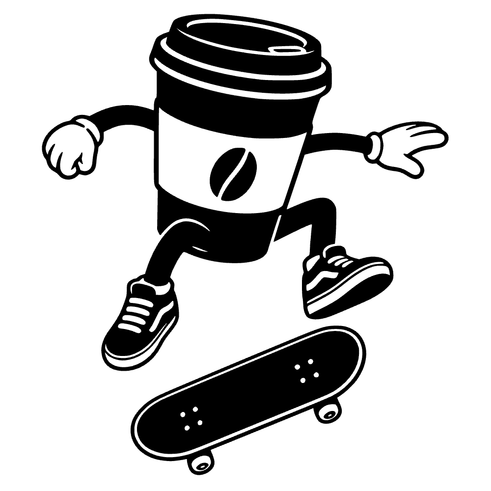 Coffee Cup Kickflip Icon SVG SVG cut file preview