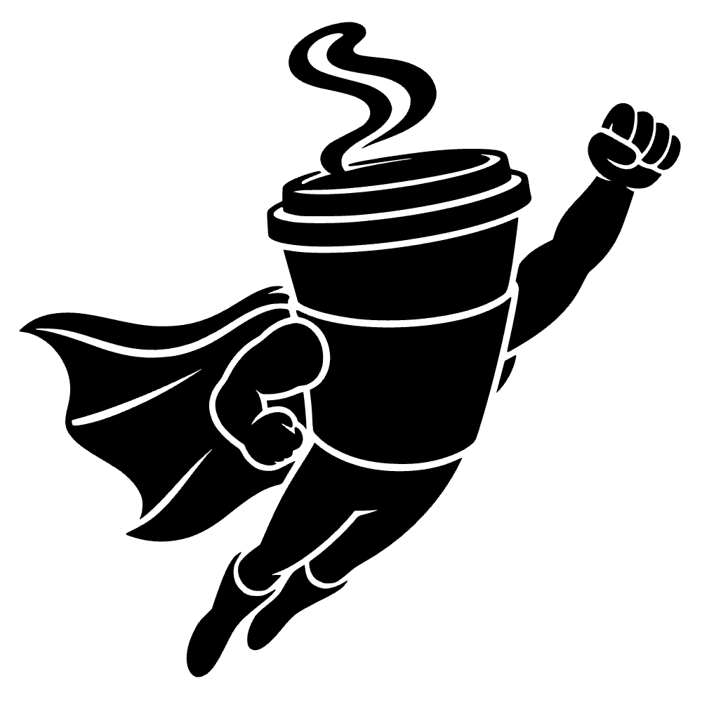 Taza de café superhéroe — archivo SVG