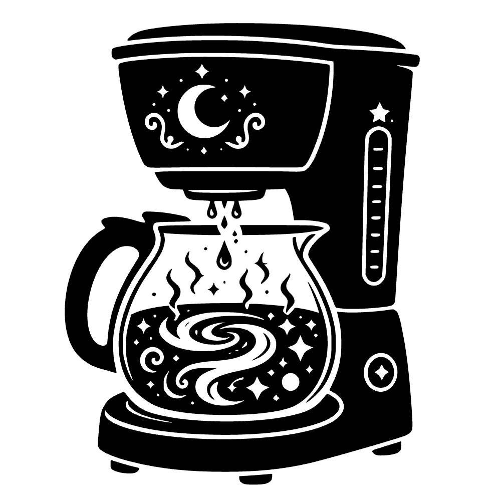 Cafetera preparando café — archivo SVG