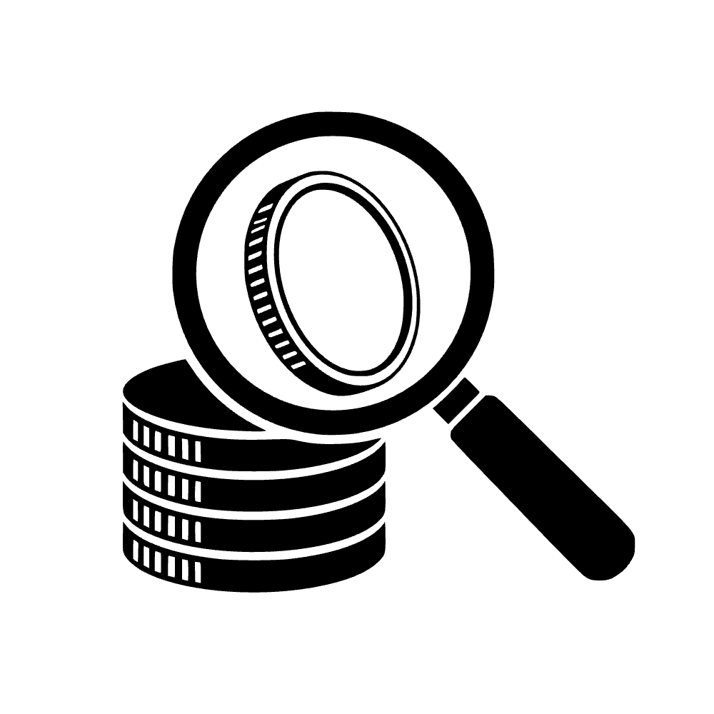 Lupa para coleccionar monedas — archivo SVG