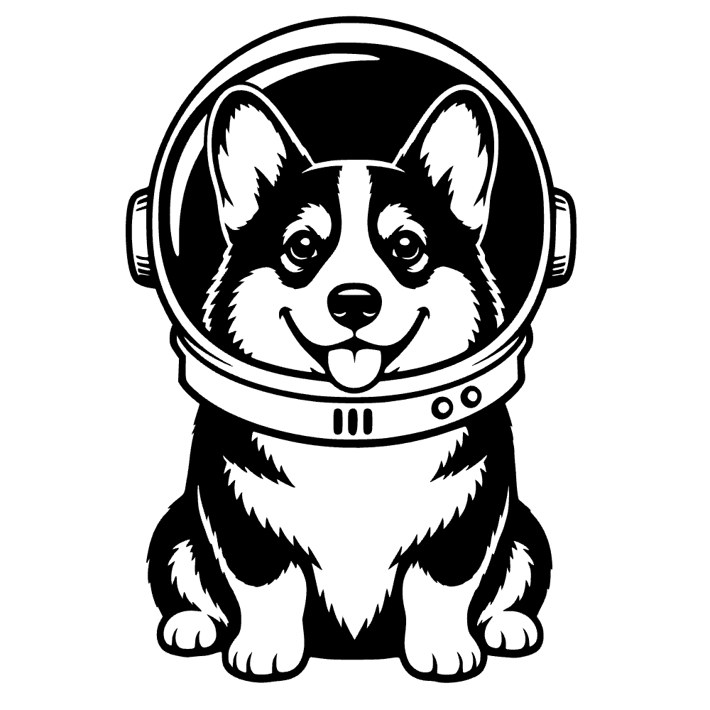 Corgi Dog Astronaut SVG cut file preview