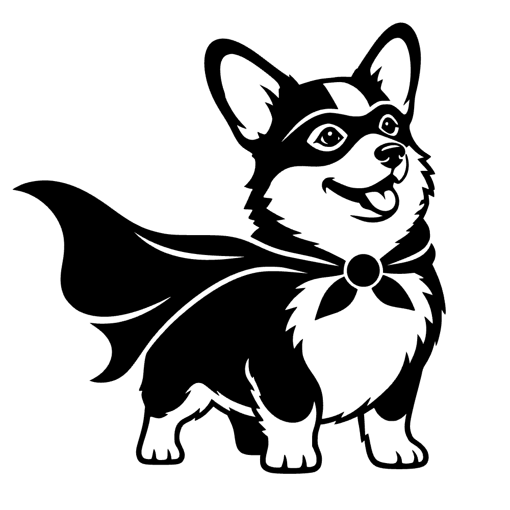 Corgi Wearing Superhero Cape SVG SVG cut file preview