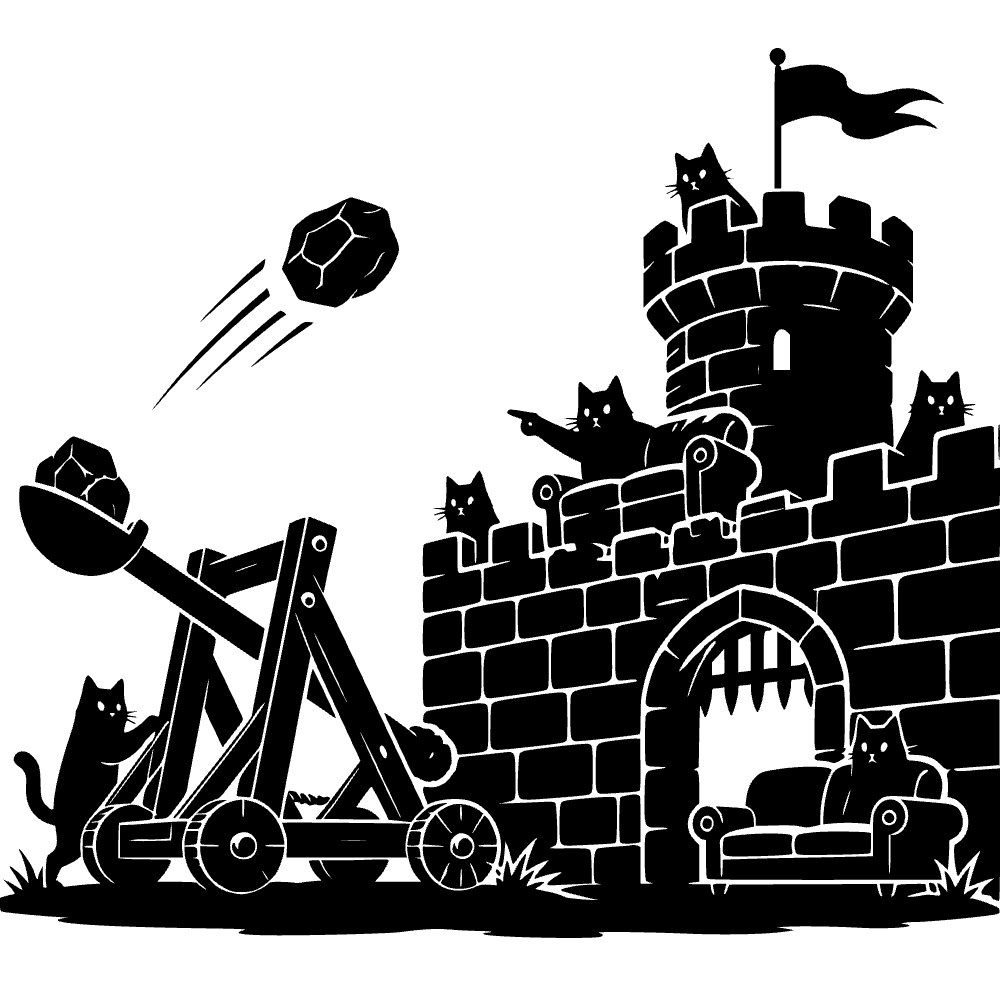 Sofá defendiendo un castillo de piedra — archivo SVG