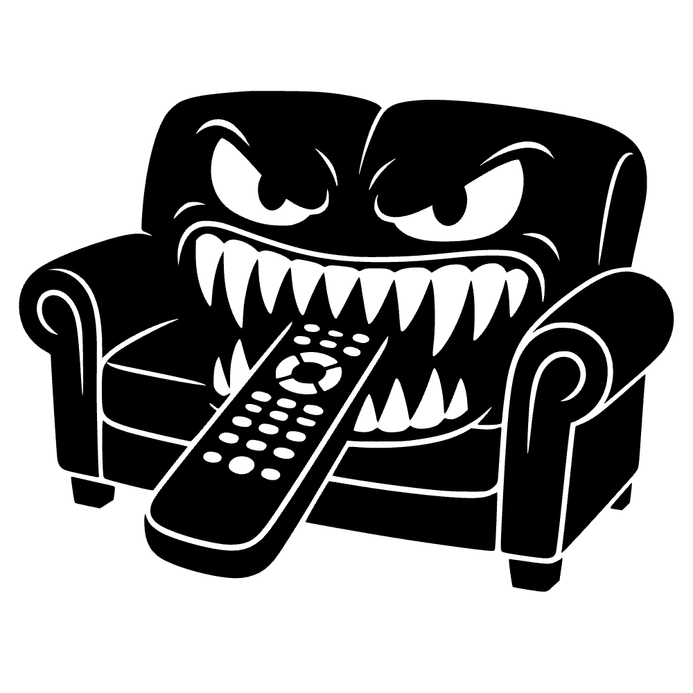 Sofá comiendo control remoto — archivo SVG
