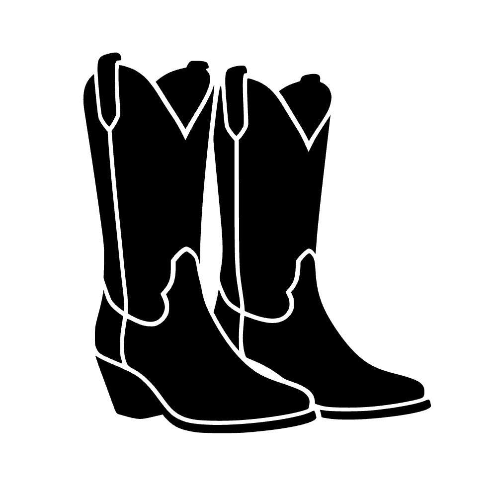Cowboy Boots Silhouette SVG cut file preview