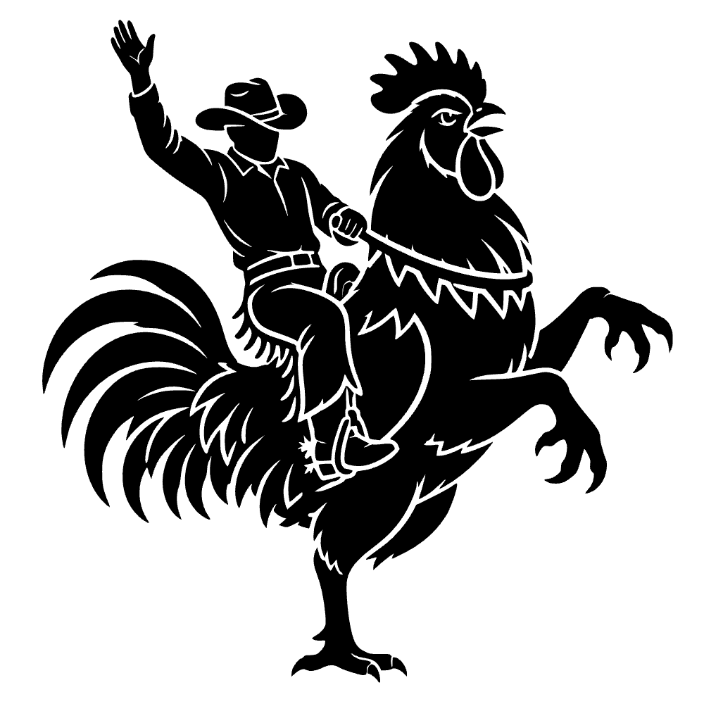 Vaquero montando un gallo gigante — archivo SVG