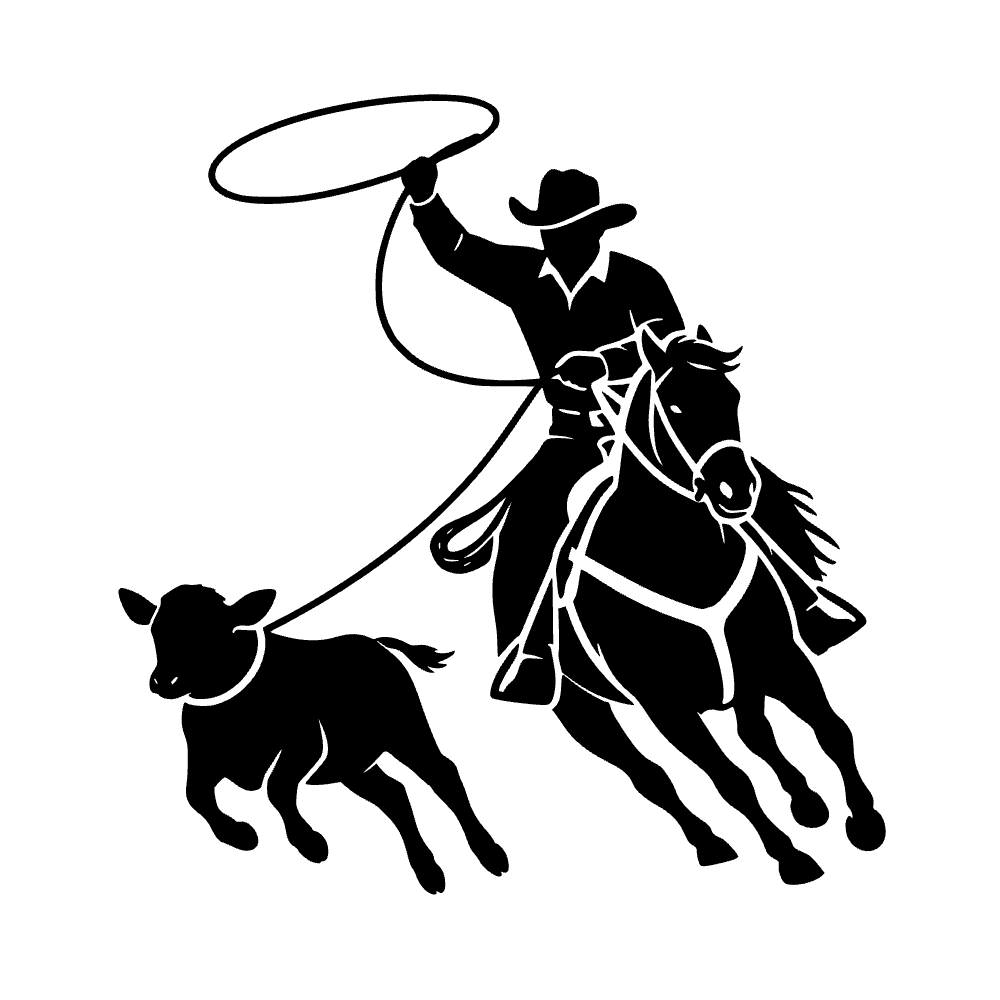 Vaquero lazo de ternero — archivo SVG