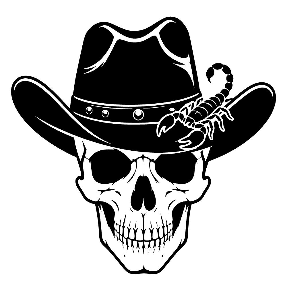 Calavera de vaquero con sombrero — archivo SVG