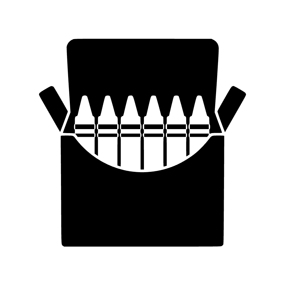 Caja de crayones abierta — archivo SVG