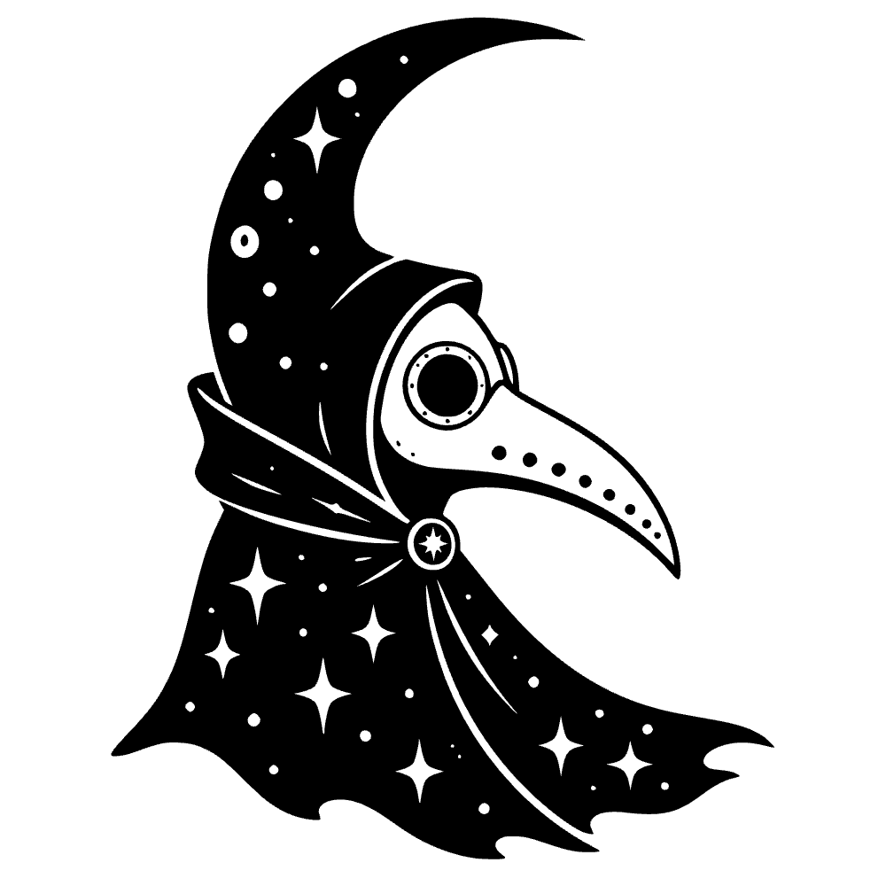 Luna creciente con ícono de peste — vista previa del archivo SVG