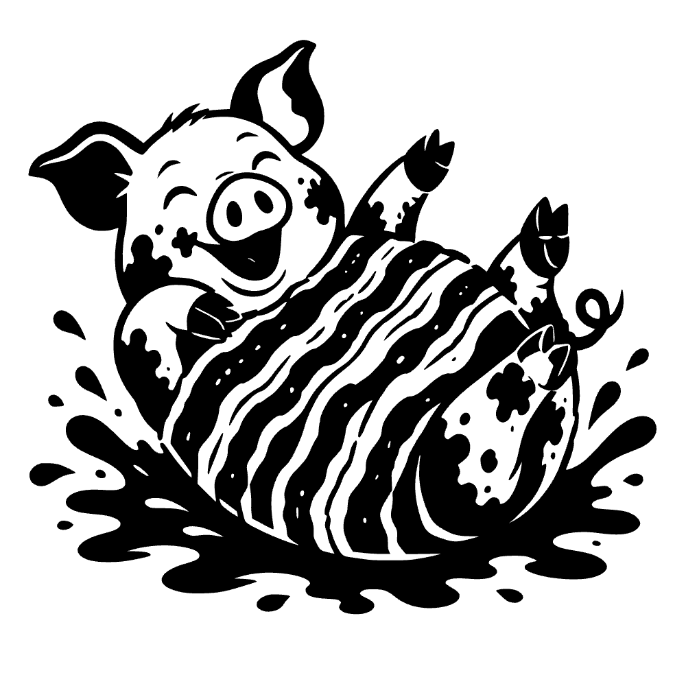 Cerdo con tocino crujiente — archivo SVG