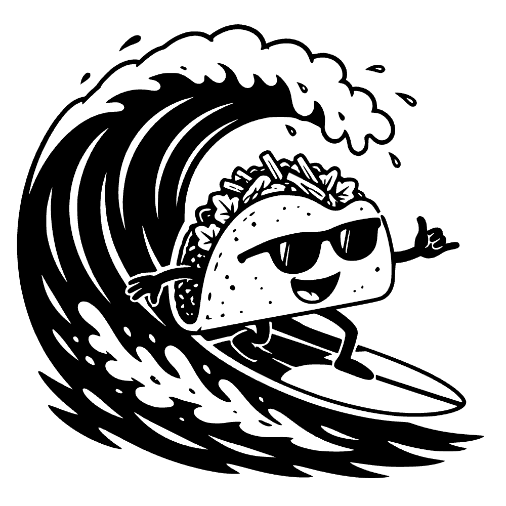 Crispy Taco Shell Riding Icon SVG cut file preview