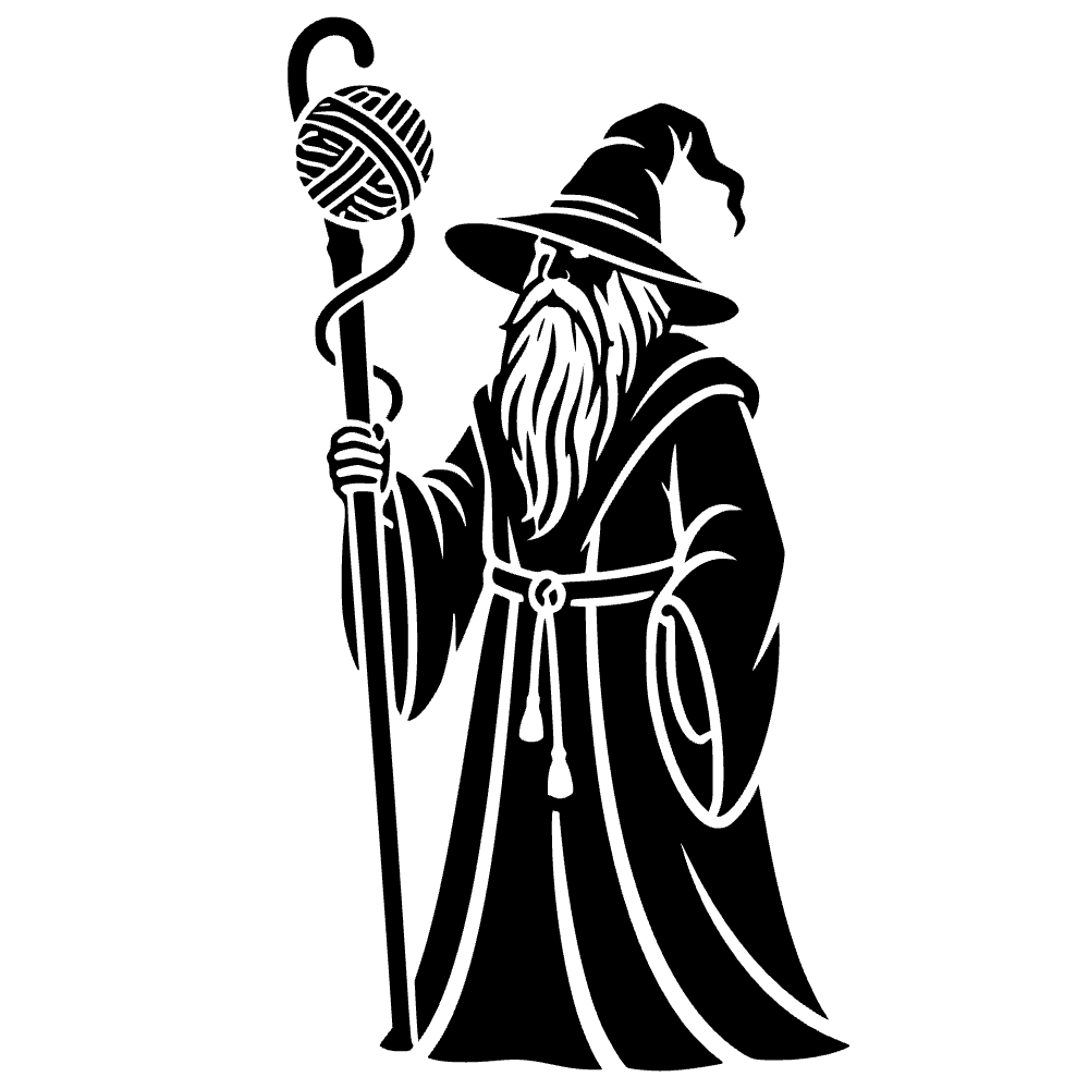 Bastón de mago con gancho de ganchillo — archivo SVG