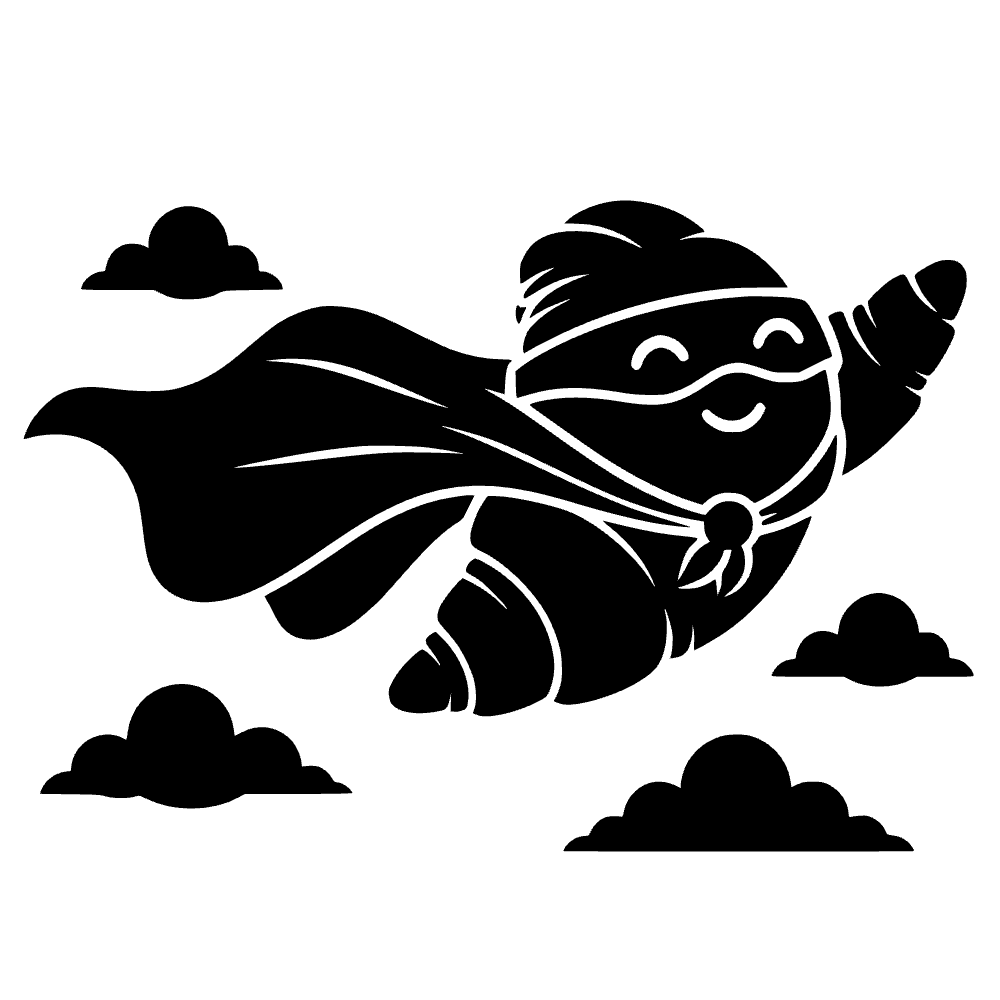 Icono de croissant superhéroe — archivo SVG