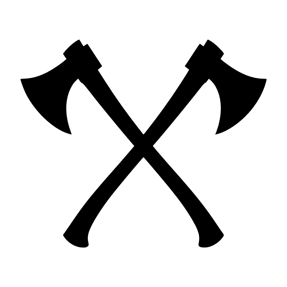 Crossed Axes Emblem SVG cut file preview