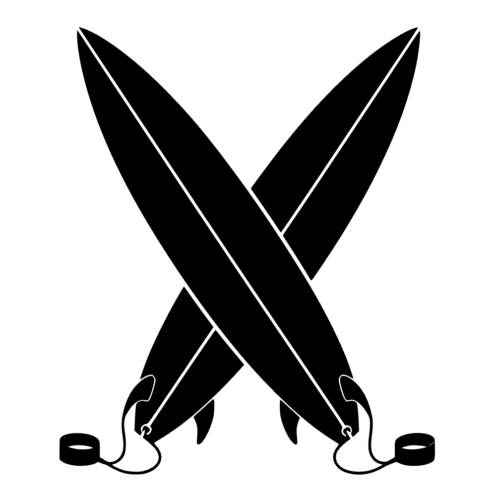 Crossed Surfboards Icon SVG cut file preview